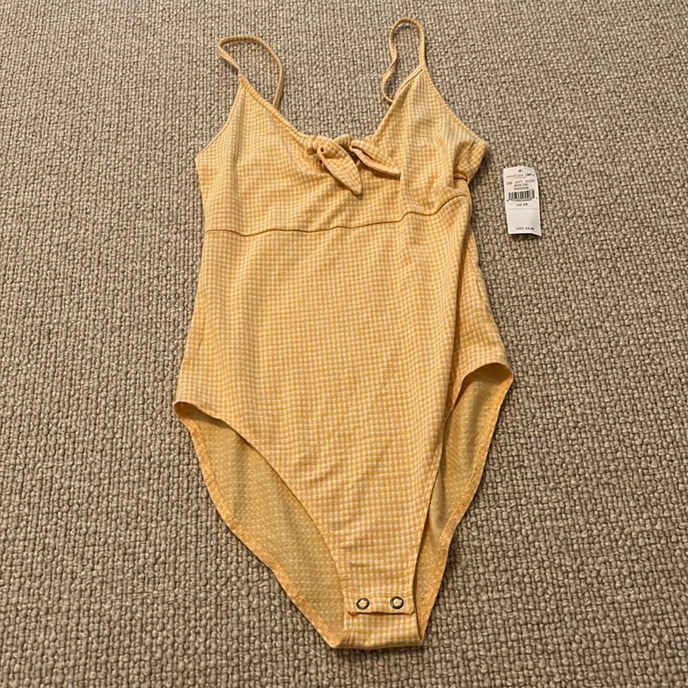 Yellow gingham bodysuit